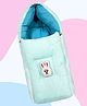 BUBZII Baby Velvet Sleeping Bag Ultra-Soft, Safe & Comfortable Sleep Pod for Infants (0 to 12 Months) Cute Light Blue