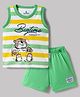 Child World Interlock Knit Sleeveless Animal Printed & Striped Tank T-Shirt & Shorts Ste - Light Green