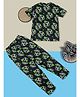 RAINE AND JAINE Cotton Knit Half Sleeves Football Printed  Coordinating Night Suit Set - Navy Blue