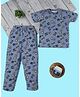 RAINE AND JAINE Cotton Knit Half Sleeves Animals & Vehicles Printed Coordinating Night Suit Set - Blue