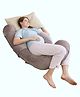 Bubzii Gyno Recommended F Shaped Pregnancy Pillow Full Body Support for Maternity - Grey