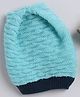Little Angels Woollen Knit Colour Blocked Cap - Green & Navy Blue - Circumference 26 Cm