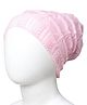 Little Angels Woollen Knit Self Designed Beanie Cap - Pink - Circumference 38 Cm