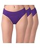 Adira Cotton Knit Pack Of 3 Solid Period Hipster Panties - Purple