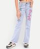 Nino Togs Denim Woven Starlight Text Embroidered & Star Designed Stones Embellished Stretchable Jeans - Light Blue