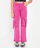 Nino Togs Denim Woven Solid Cargo Stretchable Jeans - Neon Pink