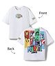 Primo Gino Marvel Single Jersey Knit Drop Shoulder Half Sleeves T-Shirt with Front & Back Marvel Graphic- White
