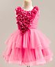 Mark & Mia Sleeveless Fit & Flared Party Dress with Pintuck Detailing & Floral Corsage - Pink