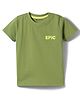 Kookie Kids Single Jersey Knit Half Sleeves T-Shirt With HD Print - Olive Green