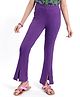 Pine Kids Cotton Lycra Knit Full Length Solid Leggings - Purple