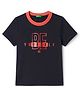 UCB Woven Half Sleeves T-Shirt With Text Print - Black