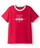 UCB Woven Half Sleeves T-Shirt With Text Print - Red