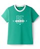 UCB Woven Half Sleeves T-Shirt With Text Print - Green