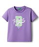UCB Woven Half Sleeves T-Shirt With Text Print - Purple