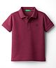 UCB Woven Half Sleeves Solid Colour Polo T-Shirt - Wine