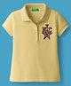 UCB Woven Half Sleeves Polo T-Shirt With Text Print - Yellow