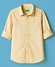 UCB Cotton Woven Full Sleeves Solid Shirt - Yellow