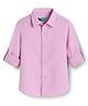 UCB Cotton Woven Full Sleeves Solid Shirt - Pink
