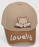 DukieKooky Cotton Bear Patch Detailed Lovely Text Designed Baseball Cap - Brown - Circumference 54 Cms