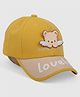 DukieKooky Cotton Bear Patch Detailed Lovely Text Designed Baseball Cap - Yellow - Circumference 54 Cms