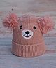 DukieKooky Tere Wool Bear Designed Pom Pom Embellished Cap - Pink - Circumference 40 Cm