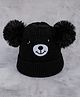 DukieKooky Tere Wool Bear Designed Pom Pom Embellished Cap - Black - Circumference 40 Cm