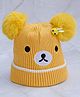 DukieKooky Tere Wool Teddy Bear Designed Pom Pom Detailed Beanie - Yellow - Circumference 36 Cms