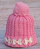 DukieKooky Tere Wool Bow Applique Detailed Beanie - Pink - Circumference 38 Cms