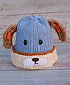 DukieKooky Tere Wool Dog Designed Bucket Hat - Blue - Circumference - 36 Cms