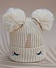 DukieKooky Tere Wool Unicorn Horn Designed Pom Pom Embellished Bucket Hat - Cream - Circumference - 36 Cms