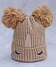DukieKooky Tere Wool Unicorn Horn Designed Pom Pom Embellished Bucket Hat - Brown - Circumference - 36 Cms