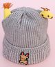 DukieKooky Tere Wool Deer Patch Detailed Giraffe Designed Beanie Cap - Grey - Circumference 34 Cms