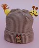 DukieKooky Tere Wool Deer Patch Detailed Giraffe Designed Beanie Cap - Brown - Circumference 34 Cms