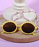 DukieKooky Floral Designed Round Sunglasses With UV Protection Lens - Yellow