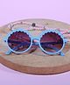 DukieKooky Floral Designed Round Sunglasses With UV Protection Lens - Blue