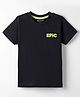 Kookie Kids Single Jersey Knit Half Sleeves T-Shirt With Text Print - Black
