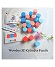 WoodBee 3D Cylinder Blocks Puzzle, Montessori STEM Educational Toy