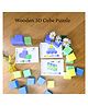 WoodBee 3D Wooden Cube Blocks Puzzle, Montessori STEM Educational Toy
