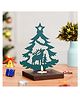 eCraftIndia Green Wooden Merry Christmas Tree Reindeer Decor Tea Light Candle Holder