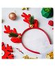 eCraftIndia Red Christmas Headband Reindeer Antlers Leaves Design Christmas Hair Band