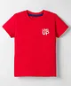 Kookie Kids Single Jersey Knit Half Sleeves T-Shirt With Text Print - Red