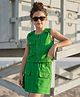 OLLINGTON ST. Cotton Twill Set Of Sleeveless Top & Woven Skirt - Green