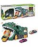 Happy Hues 2-in-1 Dinosaur Transporter & Storage Truck  Transforms into Dinosaur & Track Slide - 6 MIini Cars  for Boys & Girls 3+ Years - Green