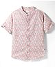 Dew Drops Poplin Woven Half Sleeves Printed Shirt - Pink