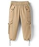 Kookie Kids Cotton Lycra Woven Full Length Solid Colour Lounge Pant With Pockets - Tan