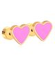 Twisty Locks Heart Designed Earrings - Golden