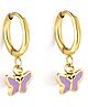 Twisty Locks Butterfly Designed Hoops Earrings - Golden