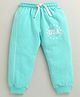 BUMZEE Cotton Knit USA Text Printed Lounge Pant - Turquoise