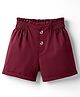 Kookie Kids Cotton Lycra Woven Solid Colour Shorts - Wine