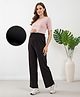 Bella Mama Full Length High Coverage Maternity Rib Knit Solid Coloured Pant - Black